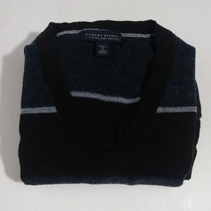 Banana Republic v neck stripe sweater men size XLT